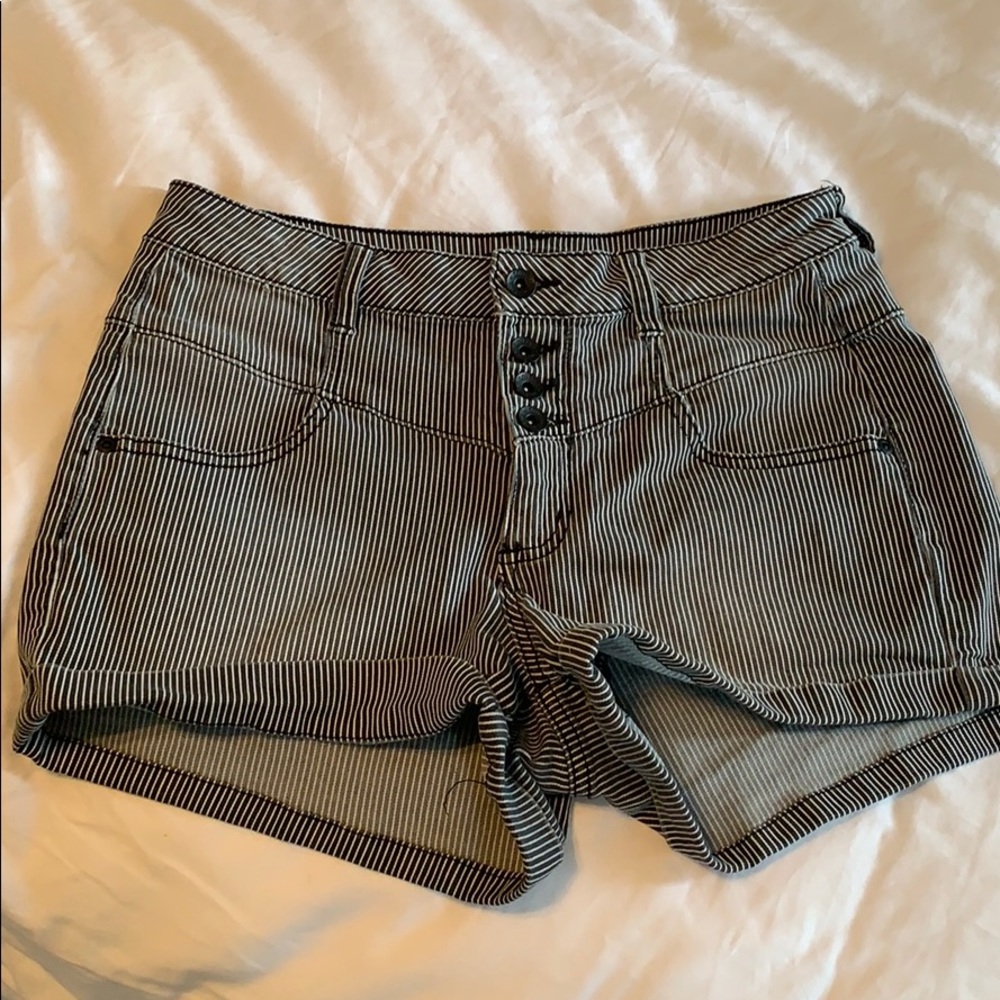 Striped high waisted shorts